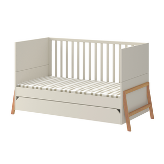 Complete baby room Iris beige | Convertible bed with drawer, wardrobe, changing table and changing top