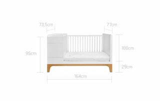 Convertible bed 70x120/160 cm Brio white for babies and toddlers