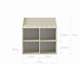 Children’s Montessori bookcase with 4 spacious shelves Juno latte 33x71 cm