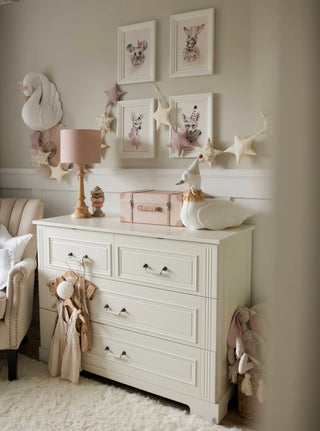 Dresser with 4 drawers Raffi white 51x120 cm