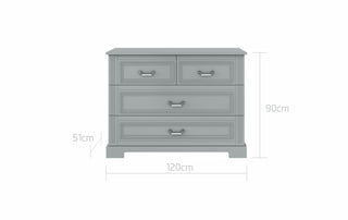 4-drawer changing table INES Neutral grey | Ona's furniture - kids room furniture
