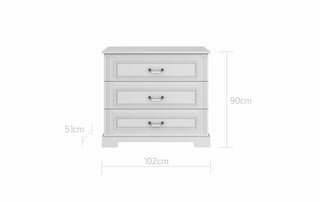 3-drawer changing table INES Elegant white | Ona's furniture - kids room furniture