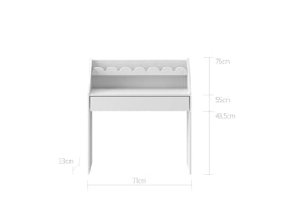 Children's Montessori desk with drawer and shelf Juno latte 33x71 cm