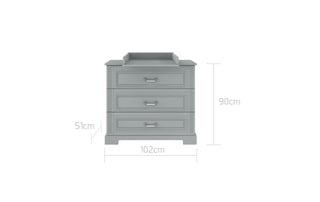 Changing table Raffi grey with changing top and 3 drawers