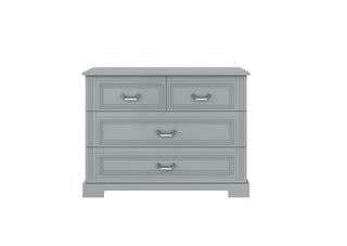 Baby room INES Neutral grey: Cot/Toddler bed 70x140 with drawer | 2-door wardrobe | 4-drawer changing table| Leaf enlarger