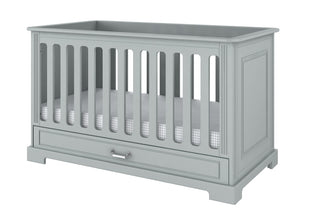 Baby room INES Neutral grey: Cot/Toddler bed 70x140 with drawer | 2-door wardrobe | 3-drawer changing table | Ona's furniture - kids room furniture