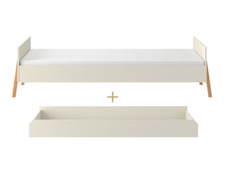 Storage bed 90x200 Iris beige with drawers on wheels