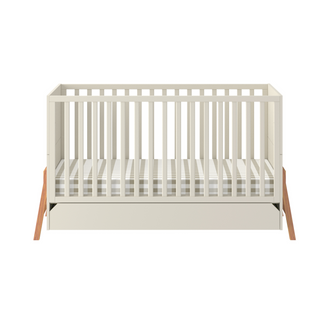 Complete baby room Iris beige | Convertible bed with drawer, wardrobe, changing table and changing top