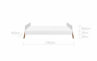 Bed met opbergruimte 90x200 Iris wit | bedframe met lades op wieltjes