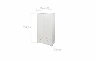 Complete baby room Lulu | Convertible bed with drawer, wardrobe, changing table and changing top