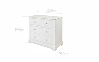 Complete baby room Lulu | Convertible bed with drawer, wardrobe, changing table and changing top