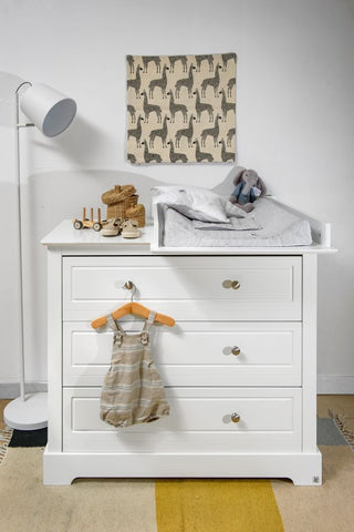 Complete baby room Lulu | Convertible bed with drawer, wardrobe, changing table and changing top