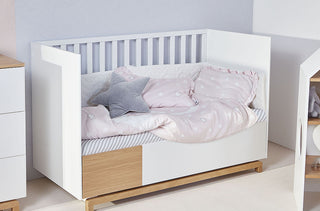 Complete baby room Spots | Convertible bed with drawer and bookcase, wardrobe, changing table and changing top