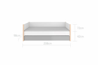 Bed 90x200 PINETTE | Drawer on wheels Grey PINETTE/LOTTA Grey Bed 90x200