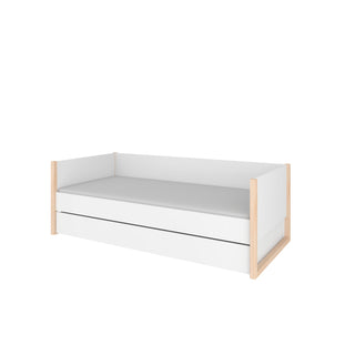 Storage bed 90x200 Savannah white with drawers on wheels