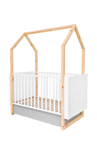 Complete baby room Savannah | Convertible bed with drawer and mattress, wardrobe, changing table and changing top