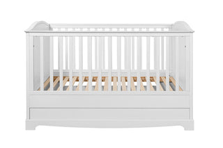 Baby Room ROYAL Timeless white: Cot/Toddler bed 70x140 with drawer | 2-door wardrobe | 3-drawer changing table | Ona's furniture - kids room furniture