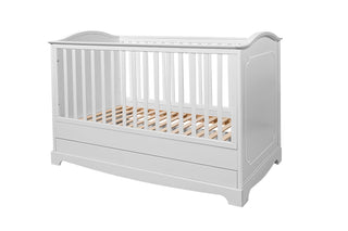 Baby Room ROYAL Timeless white: Cot/Toddler bed 70x140 with drawer | 2-door wardrobe | 3-drawer changing table | Ona's furniture - kids room furniture