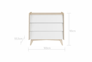 Baby room SO SIXTY: Cot 70x140/Junior bed 70x160 | 2-door wardrobe | 3-drawer changing table | leaf enlarger | mattress