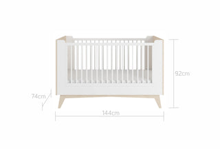 Complete baby room Olive | Convertible bed with mattress, wardrobe, changing table and changing top