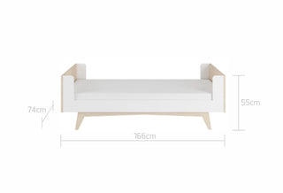 Convertible bed white 70x140/160 cm with mattress 70x140+70x20 Olive
