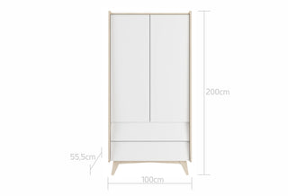 Baby room SO SIXTY: Cot 70x140/Junior bed 70x160 | 2-door wardrobe | 3-drawer changing table | leaf enlarger | mattress