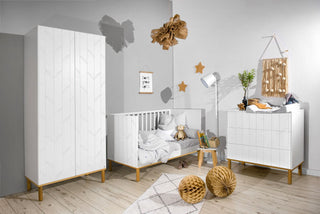 Baby room TOTEME BOTANIC: Cot/Toddler bed 70x140 | 2-door wardrobe | 3-drawer changing table | Ona's furniture - kids room furniture