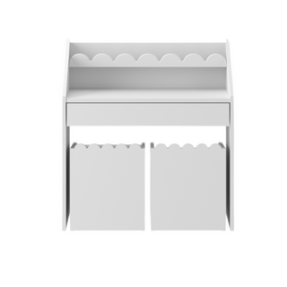 Children's Montessori desk with drawer and one chair Juno snow white
