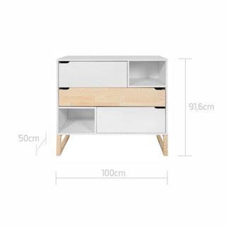 3-drawer changing table TATAM | Leaf enlarger Snow LOTTA Snow/PINETTE/TATAM