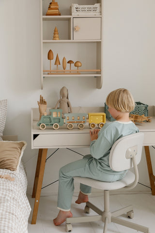 Children's desk with 2 spacious drawers Iris beige 60x120 cm