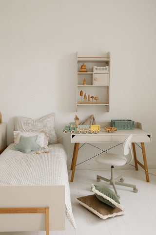 Children's desk with 2 spacious drawers Iris beige 60x120 cm