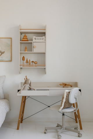 Children's desk with 2 spacious drawers Iris beige 60x120 cm