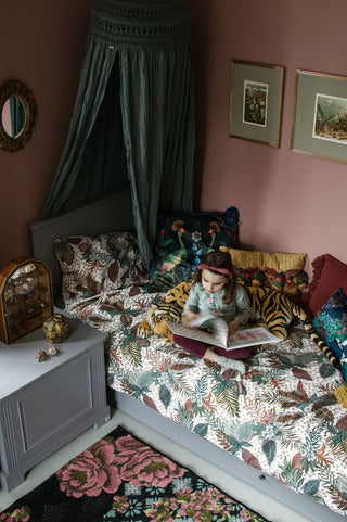 Bed 90x200 with drawer INES Neutral grey | Ona's furniture - kids room furniture