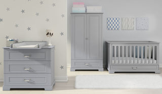 Cot/Toddler bed 70x140 with drawer INES Neutral grey | Ona's furniture - kids room furniture