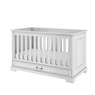 Cot/Toddler bed 70x140 with drawer INES Elegant white | Ona's furniture - kids room furniture