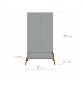 2-door wardrobe LOTTA Grey | Ona's furniture - kids room furniture