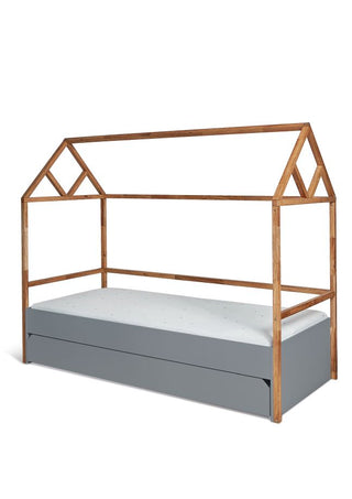 House bed 90x200 with drawer LOTTA Grey | Ona's furniture - kids room furniture