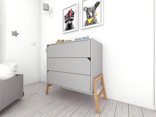 3-drawer changing table LOTTA Grey | Ona's furniture - kids room furniture