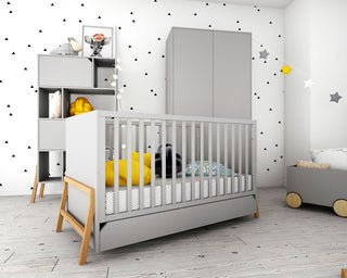Cot/Toddler bed 70x140 with drawer LOTTA Grey | Ona's furniture - kids room furniture