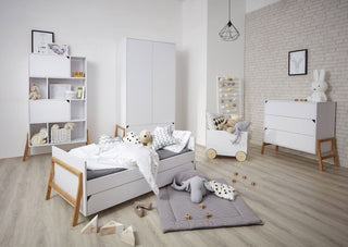 Cot/Toddler bed 70x140 with drawer LOTTA Snow | Ona's furniture - kids room furniture