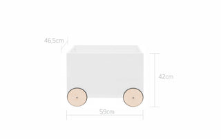 Toy box on wheels LOTTA Snow | Ona's furniture - kids room furniture