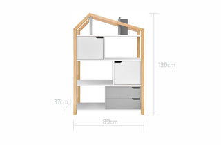 Bookcase MANHATTAN Phoebe grey | Ona's furniture - kids room furniture