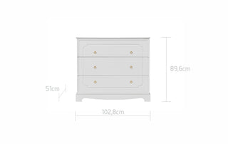 3-drawer changing table ROYAL Timeless white | Ona's furniture - kids room furniture