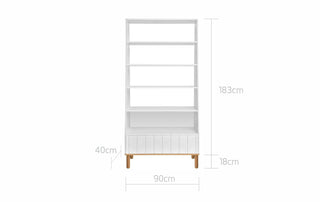 Children's bookcase with 5 shelves Leafy 40x90 cm